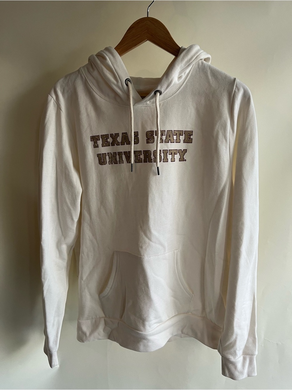 Texas State University Sweatshirt Hoodie NWOT White Sparkle Sz X Large XL Women